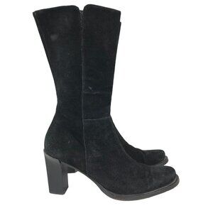 Banana Republic Women's Size 8.5 Black Suede High Heel Mid Calf Boots ITALY